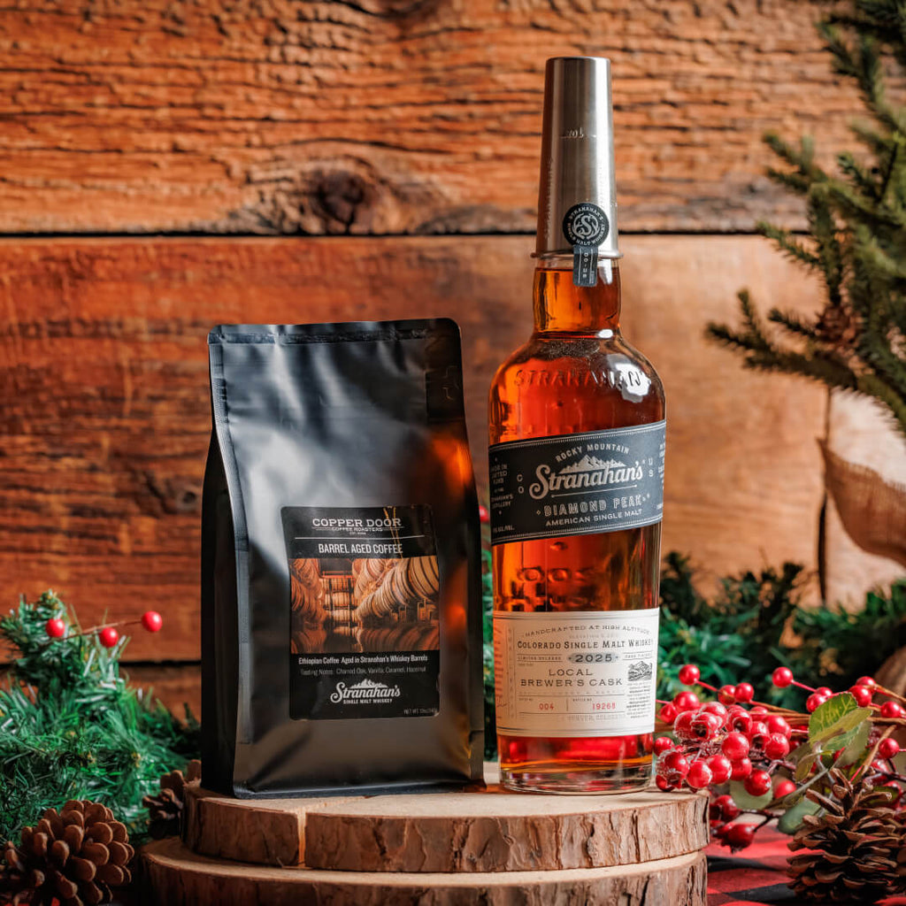 Rocky Mountain Morning Bundle: includes Diamond Peak: Local Brewer's Cask, with our Barrel Aged Coffee.