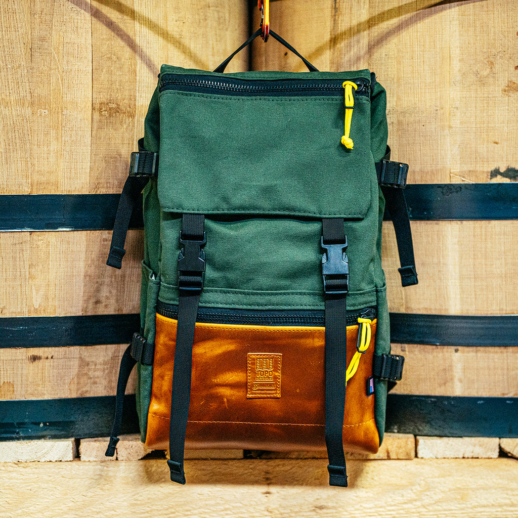 Front view of Stranahan's x Topo Designs backpack.